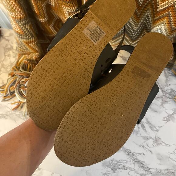 Black LC Lauren Conrad Jarrah Women's Floral Thong Sling Back Size 9 M. - Picture 8 of 8